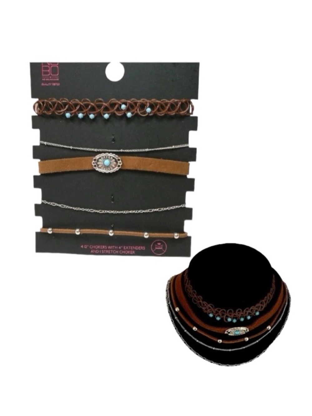Western Style Faux Leather Choker Set